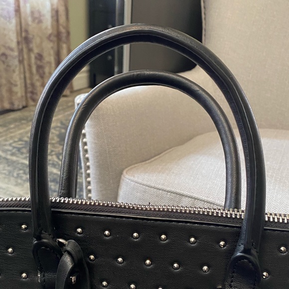 2X👜Host Pick👜Zara studded satchel/tote bag with lock and key charms. - Picture 14 of 16